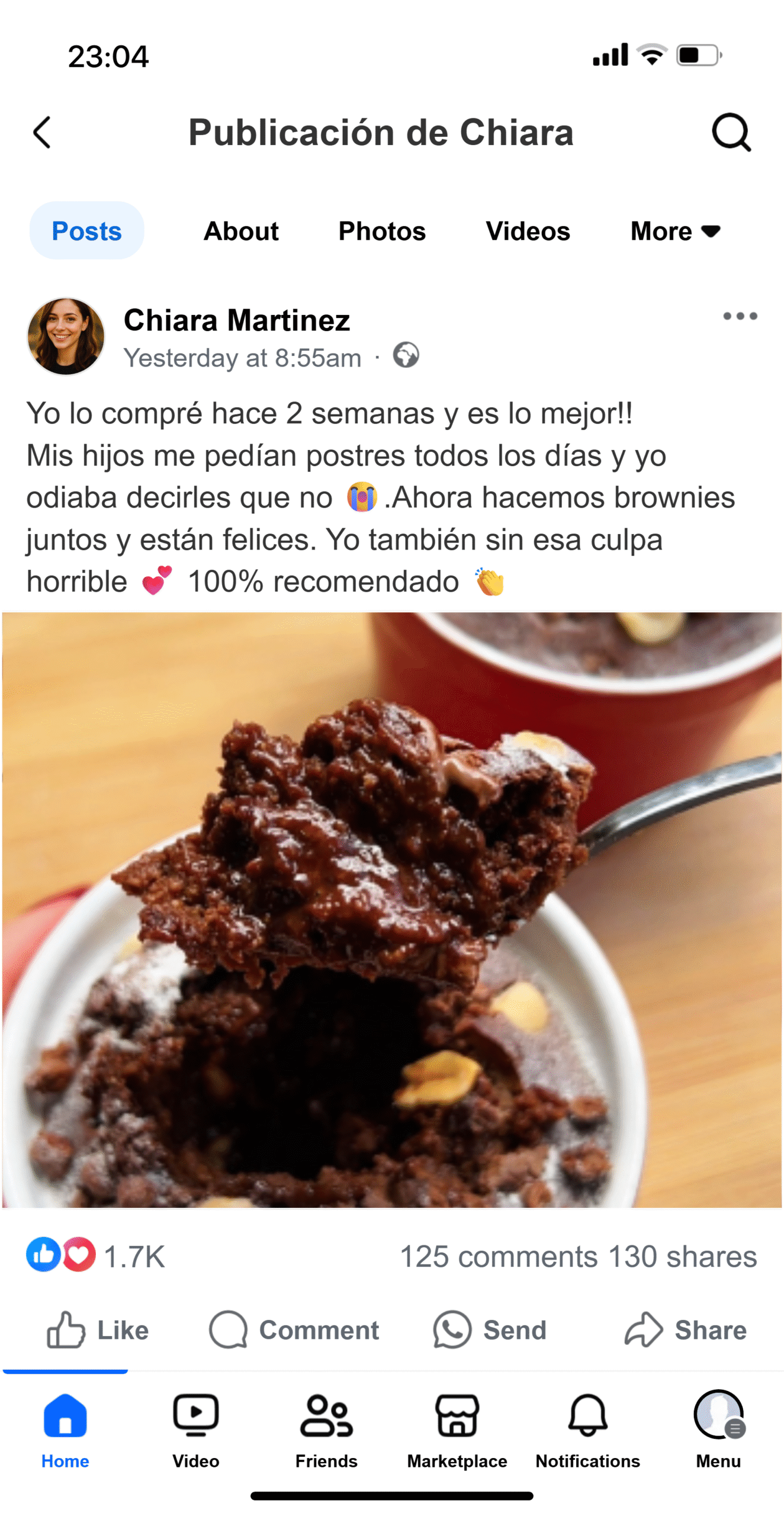 Testimonio Facebook - Chiara