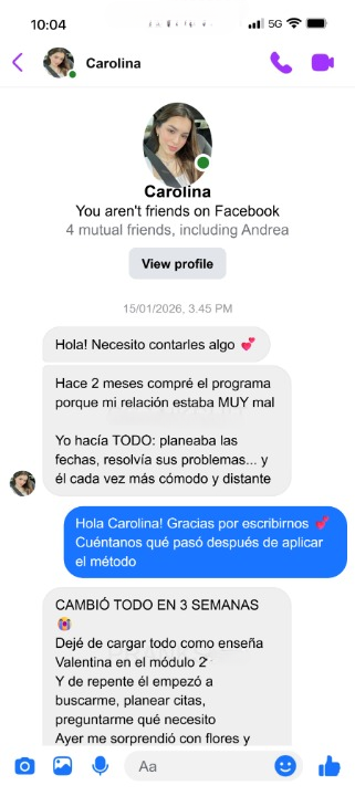 Testimonio Carolina - Facebook Messenger