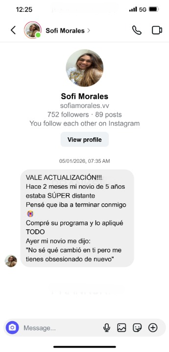 Testimonio Sofi Morales - Instagram DM